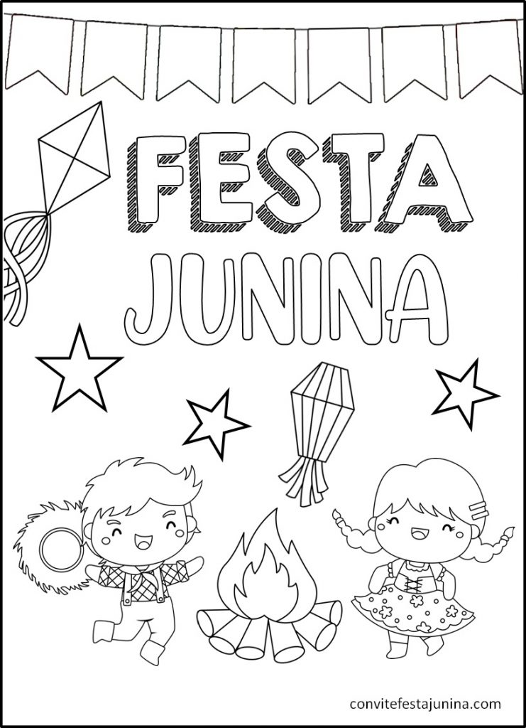 40 Desenhos festa junina para colorir - Educarolando - Aprender