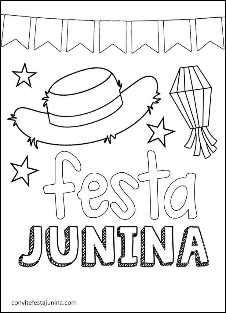 FREE! - Desenho de Festa Junina – Atividade de Colorir